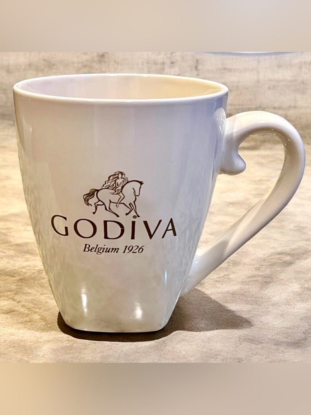 Godiva Oversized Coffee Mug Hot Cjo Lady Godiva on Horseback Creamy White